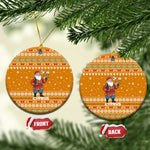 Cyprus Christmas Ceramic Ornament Santa Holding Doves Olive Branch Snowflakes - African Pride