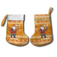 Cyprus Christmas Stocking Santa Holding Doves Olive Branch Snowflakes - African Pride