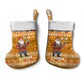 Cyprus Christmas Stocking Santa Holding Doves Olive Branch Snowflakes - African Pride