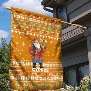 Cyprus Christmas Garden Flag Santa Holding Doves Olive Branch Snowflakes - African Pride