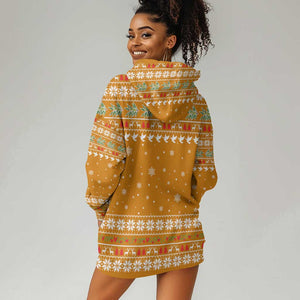 Cyprus Christmas Hoodie Dress Santa Holding Doves Olive Branch Snowflakes - African Pride