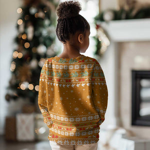 Cyprus Christmas Kid Ugly Christmas Sweater Santa Holding Doves Olive Branch Snowflakes - African Pride