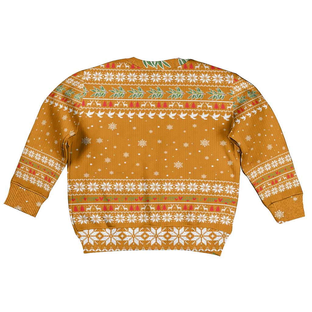 Cyprus Christmas Kid Ugly Christmas Sweater Santa Holding Doves Olive Branch Snowflakes - African Pride