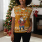 Cyprus Christmas Knitted V-Neck Vest Santa Holding Doves Olive Branch Snowflakes - African Pride