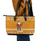 Cyprus Christmas Leather Tote Bag Santa Holding Doves Olive Branch Snowflakes - African Pride