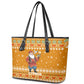 Cyprus Christmas Leather Tote Bag Santa Holding Doves Olive Branch Snowflakes - African Pride