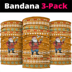 Cyprus Christmas Neck Gaiter Santa Holding Doves Olive Branch Snowflakes - African Pride