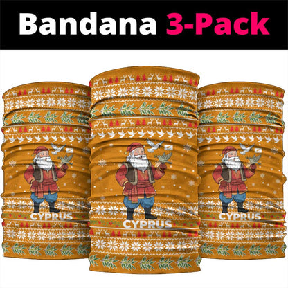 Cyprus Christmas Neck Gaiter Santa Holding Doves Olive Branch Snowflakes - African Pride