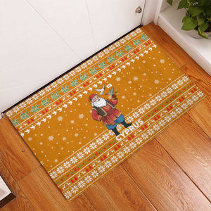 Cyprus Christmas Rubber Doormat Santa Holding Doves Olive Branch Snowflakes - African Pride