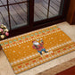 Cyprus Christmas Rubber Doormat Santa Holding Doves Olive Branch Snowflakes - African Pride