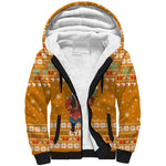 Cyprus Christmas Sherpa Hoodie Santa Holding Doves Olive Branch Snowflakes - African Pride