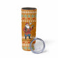 Cyprus Christmas Skinny Tumbler Santa Holding Doves Olive Branch Snowflakes - African Pride