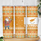 Cyprus Christmas Skinny Tumbler Santa Holding Doves Olive Branch Snowflakes - African Pride