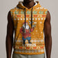 Cyprus Christmas Sleeveless Hoodie Santa Holding Doves Olive Branch Snowflakes - African Pride