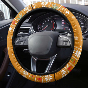 Cyprus Christmas Steering Wheel Cover Santa Holding Doves Olive Branch Snowflakes - African Pride