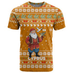 Cyprus Christmas T shirt Santa Holding Doves Olive Branch Snowflakes - African Pride