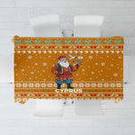 Cyprus Christmas Tablecloth Santa Holding Doves Olive Branch Snowflakes - African Pride