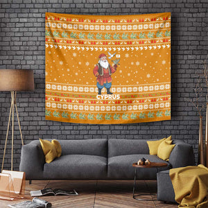 Cyprus Christmas Tapestry Santa Holding Doves Olive Branch Snowflakes - African Pride