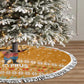 Cyprus Christmas Tree Skirt Santa Holding Doves Olive Branch Snowflakes - African Pride