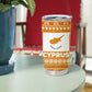 Cyprus Christmas Tumbler Cup Santa Holding Doves Olive Branch Snowflakes - African Pride