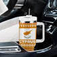 Cyprus Christmas Tumbler With Handle Santa Holding Doves Olive Branch Snowflakes - African Pride