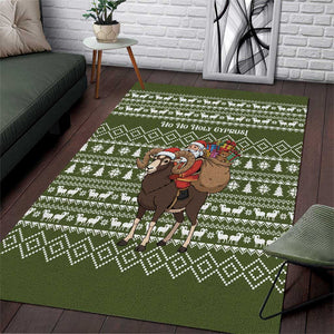 Cyprus Christmas Area Rug Santa Riding Ram Ho Ho Holy Cyprus - African Pride