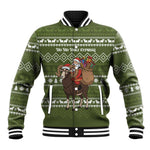 Cyprus Christmas Baseball Jacket Santa Riding Ram Ho Ho Holy Cyprus - African Pride