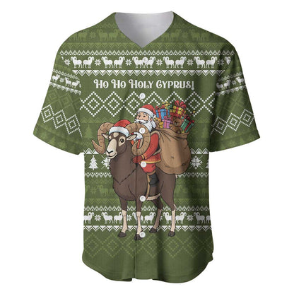 Cyprus Christmas Baseball Jersey Santa Riding Ram Ho Ho Holy Cyprus - African Pride