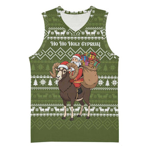 Cyprus Christmas Basketball Jersey Santa Riding Ram Ho Ho Holy Cyprus - African Pride