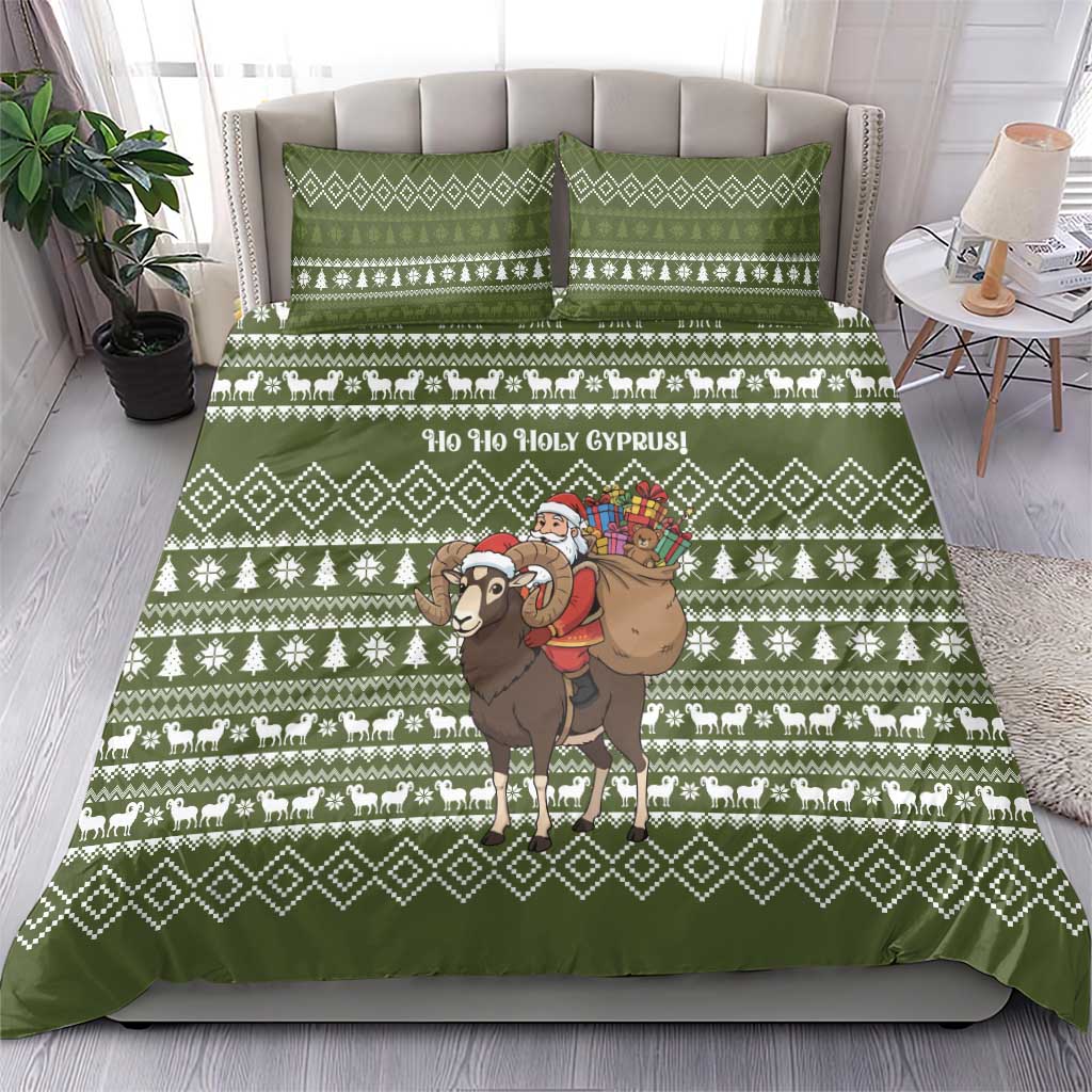 Cyprus Christmas Bedding Set Santa Riding Ram Ho Ho Holy Cyprus - African Pride