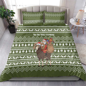 Cyprus Christmas Bedding Set Santa Riding Ram Ho Ho Holy Cyprus - African Pride