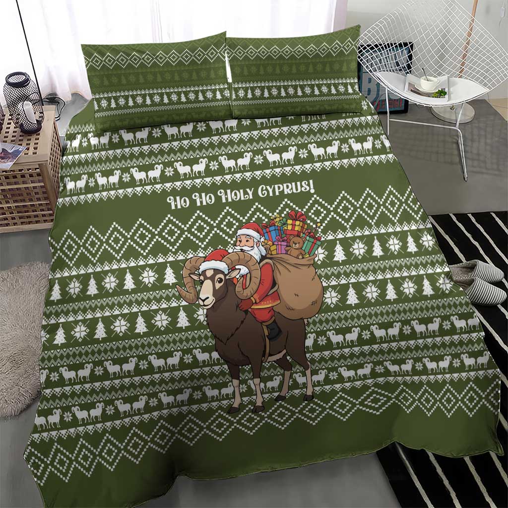 Cyprus Christmas Bedding Set Santa Riding Ram Ho Ho Holy Cyprus - African Pride