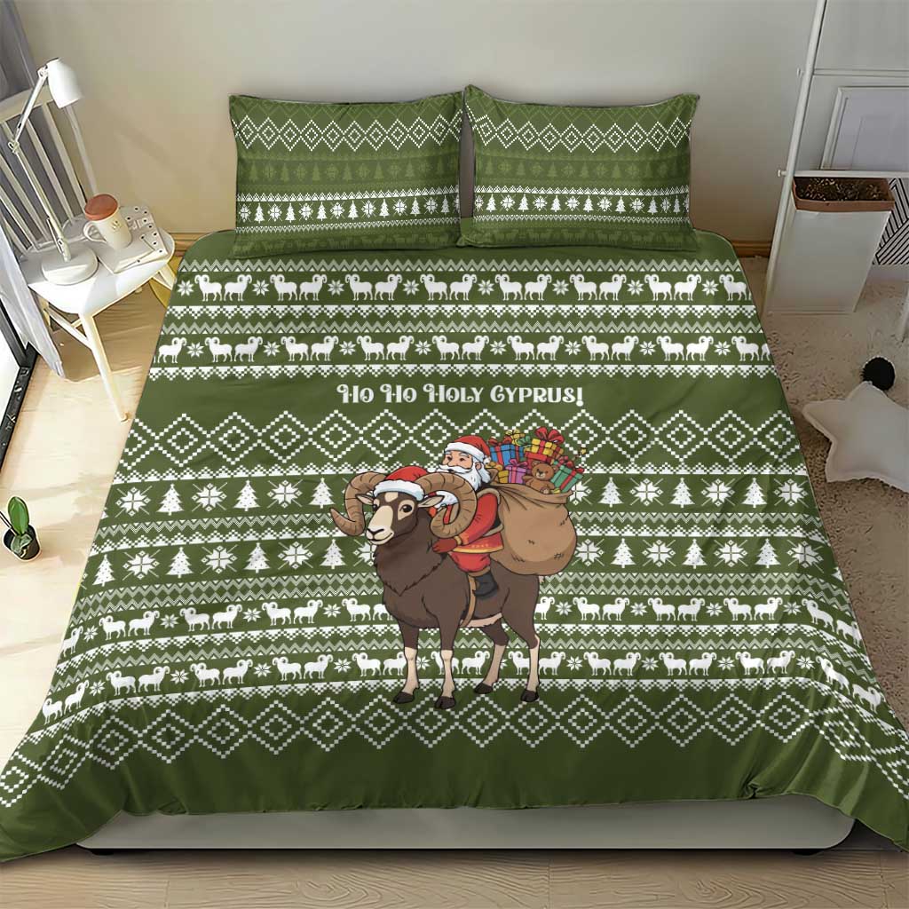 Cyprus Christmas Bedding Set Santa Riding Ram Ho Ho Holy Cyprus - African Pride
