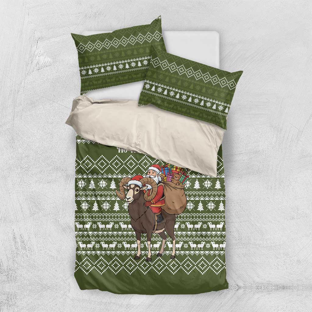 Cyprus Christmas Bedding Set Santa Riding Ram Ho Ho Holy Cyprus - African Pride