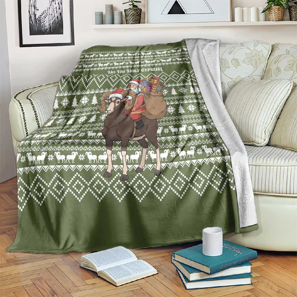 Cyprus Christmas Blanket Santa Riding Ram Ho Ho Holy Cyprus - African Pride