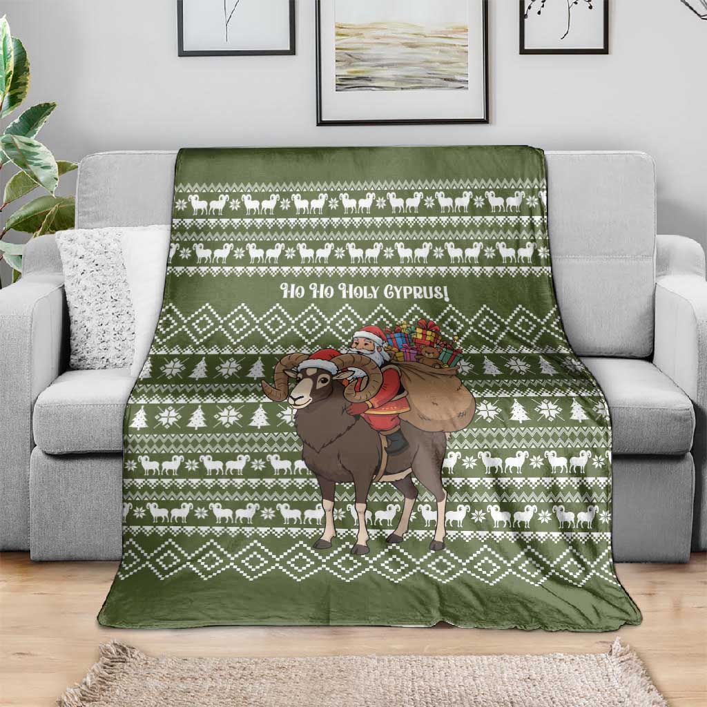 Cyprus Christmas Blanket Santa Riding Ram Ho Ho Holy Cyprus - African Pride
