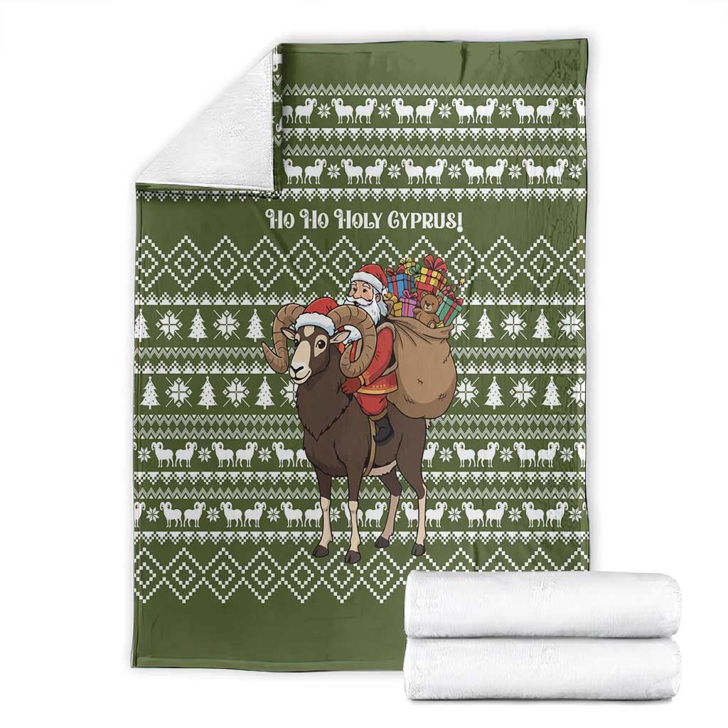 Cyprus Christmas Blanket Santa Riding Ram Ho Ho Holy Cyprus - African Pride