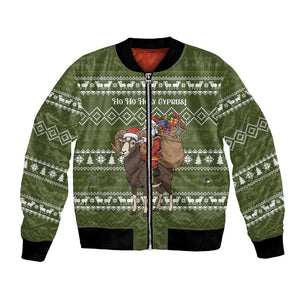 Cyprus Christmas Bomber Jacket Santa Riding Ram Ho Ho Holy Cyprus - African Pride