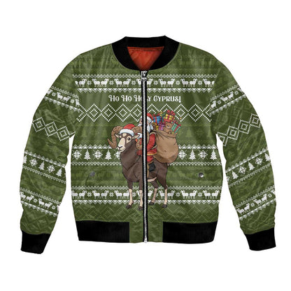 Cyprus Christmas Bomber Jacket Santa Riding Ram Ho Ho Holy Cyprus - African Pride