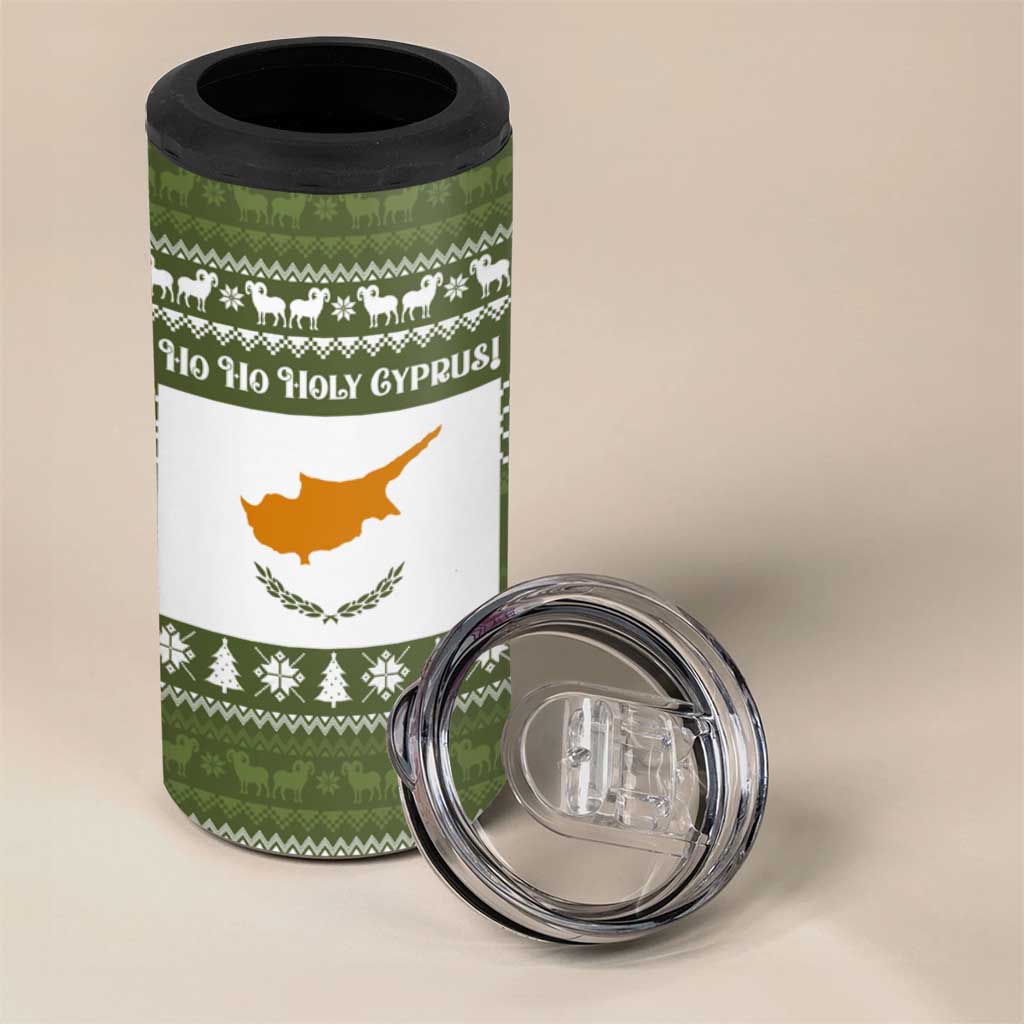 Cyprus Christmas 4 in 1 Can Cooler Tumbler Santa Riding Ram Ho Ho Holy Cyprus - African Pride