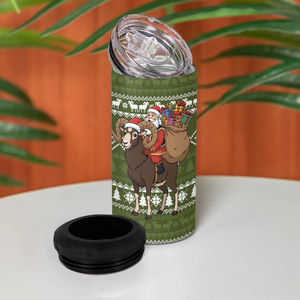 Cyprus Christmas 4 in 1 Can Cooler Tumbler Santa Riding Ram Ho Ho Holy Cyprus - African Pride