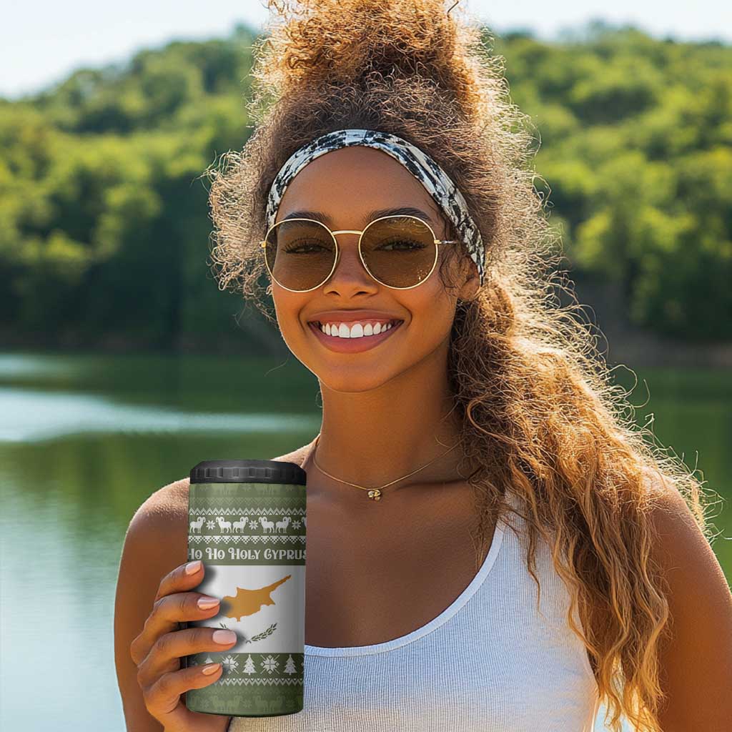 Cyprus Christmas 4 in 1 Can Cooler Tumbler Santa Riding Ram Ho Ho Holy Cyprus - African Pride