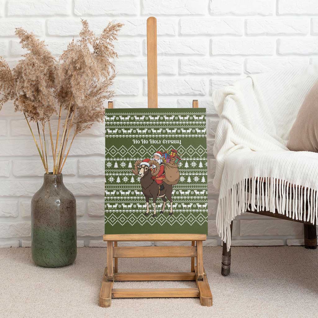 Cyprus Christmas Canvas Wall Art Santa Riding Ram Ho Ho Holy Cyprus - African Pride