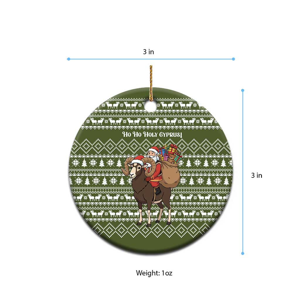 Cyprus Christmas Ceramic Ornament Santa Riding Ram Ho Ho Holy Cyprus - African Pride