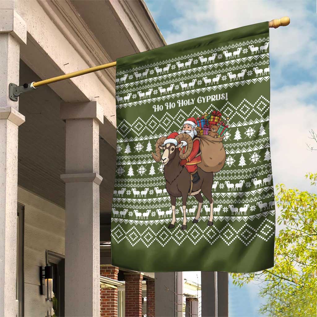 Cyprus Christmas Garden Flag Santa Riding Ram Ho Ho Holy Cyprus - African Pride