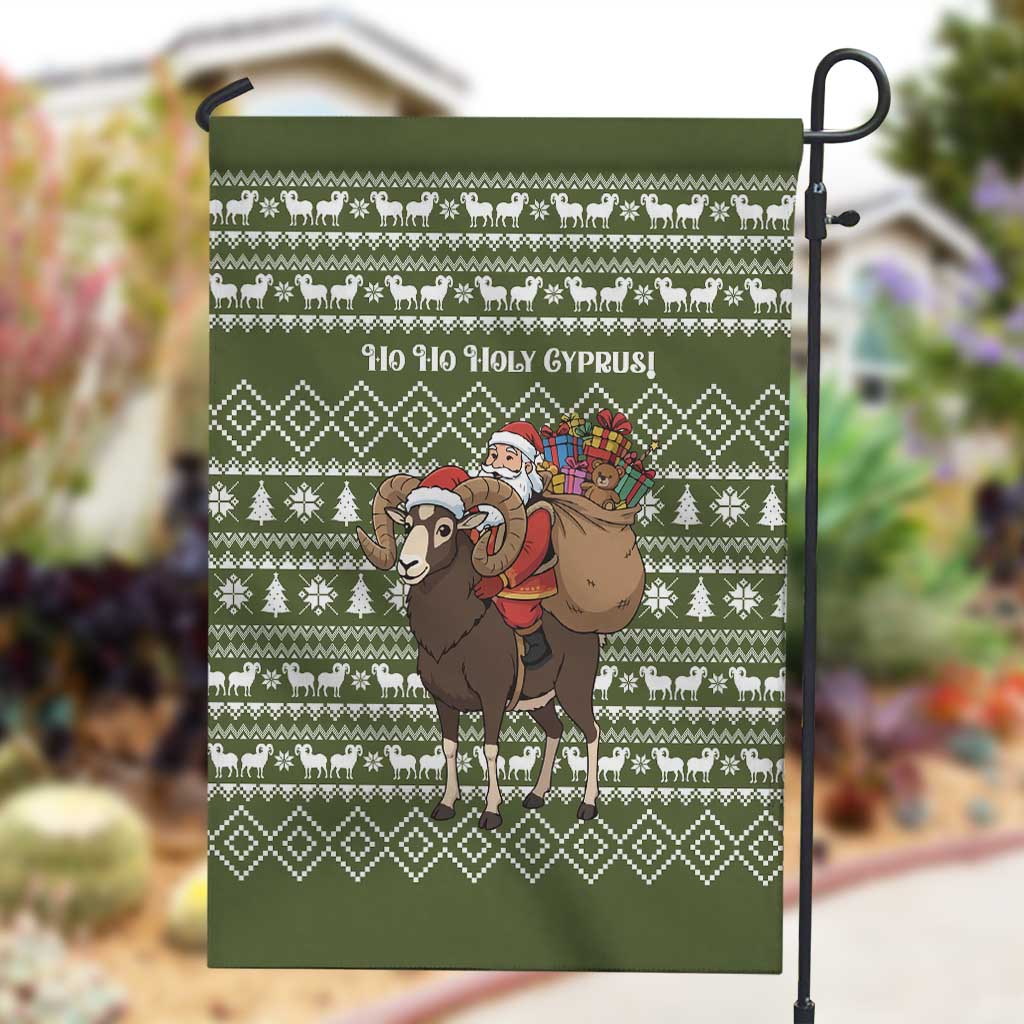 Cyprus Christmas Garden Flag Santa Riding Ram Ho Ho Holy Cyprus - African Pride
