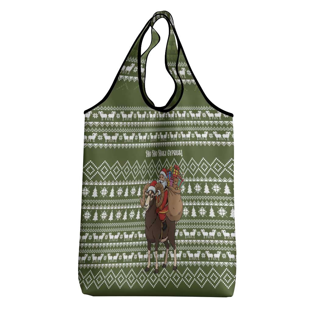 Cyprus Christmas Grocery Bag Santa Riding Ram Ho Ho Holy Cyprus - African Pride