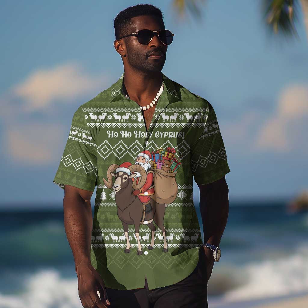 Cyprus Christmas Hawaiian Shirt Santa Riding Ram Ho Ho Holy Cyprus - African Pride