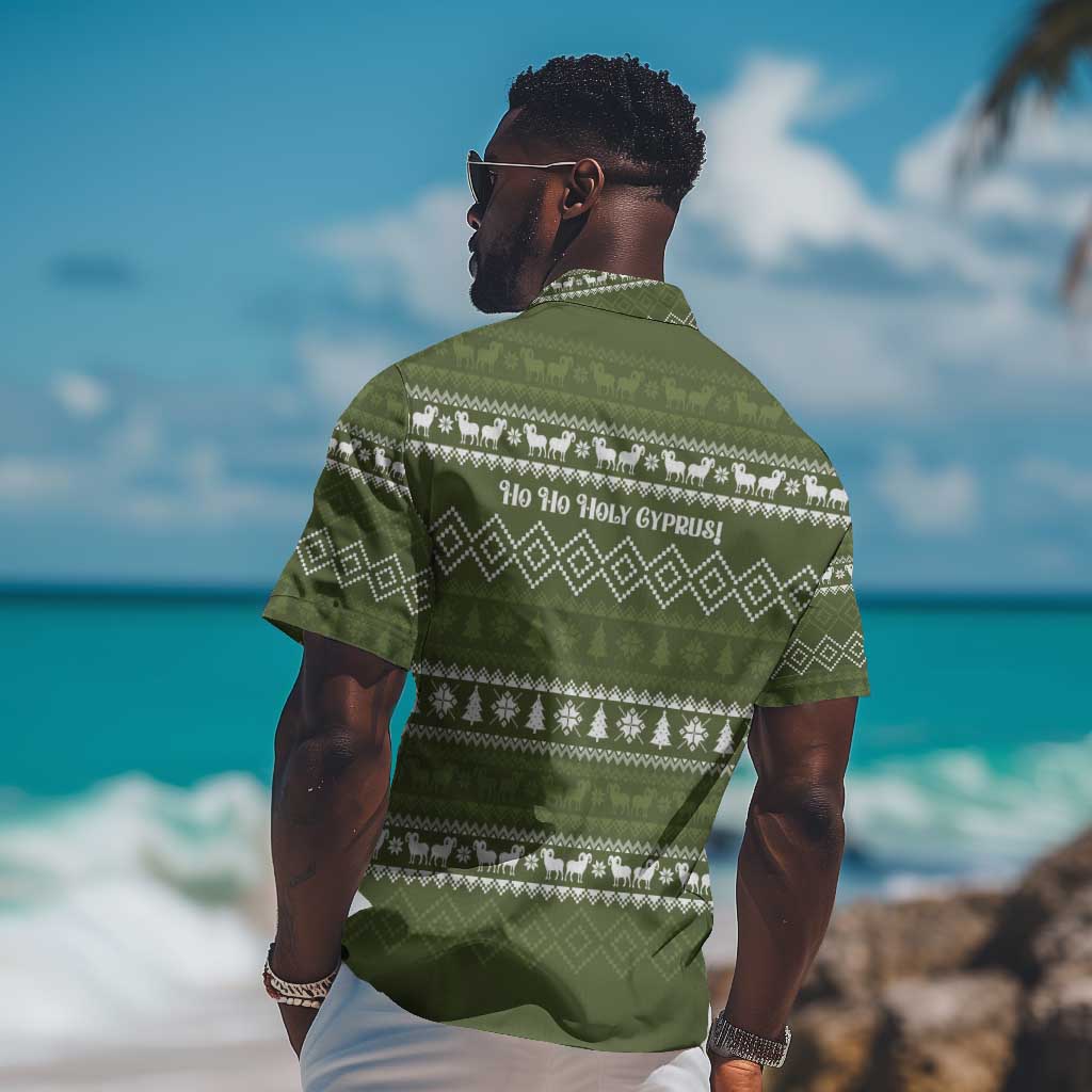 Cyprus Christmas Hawaiian Shirt Santa Riding Ram Ho Ho Holy Cyprus - African Pride