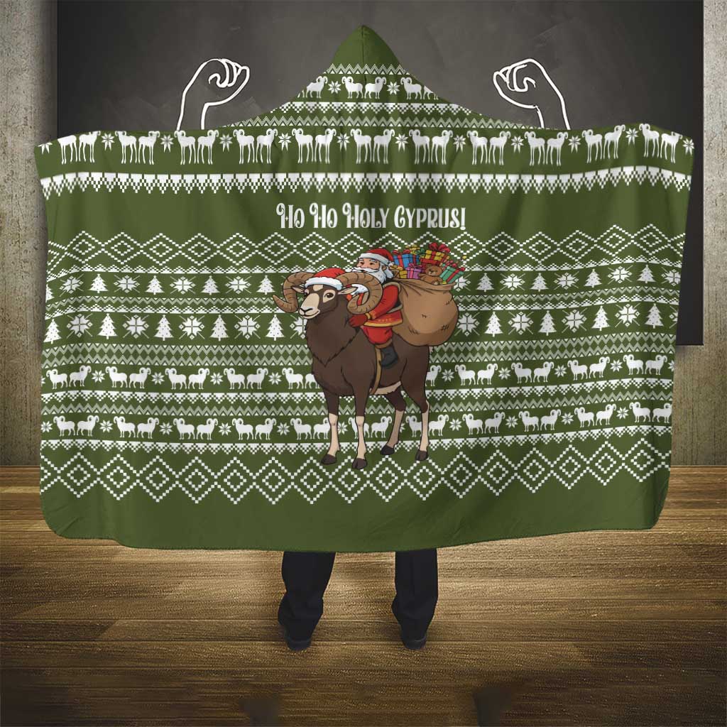 Cyprus Christmas Hooded Blanket Santa Riding Ram Ho Ho Holy Cyprus - African Pride